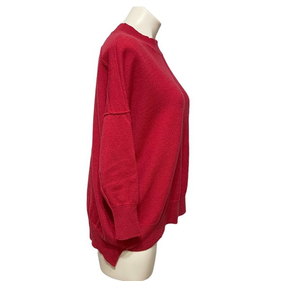 Animale Medium Red Mock Neck Merino Wool Sweater - Picture 4 of 7